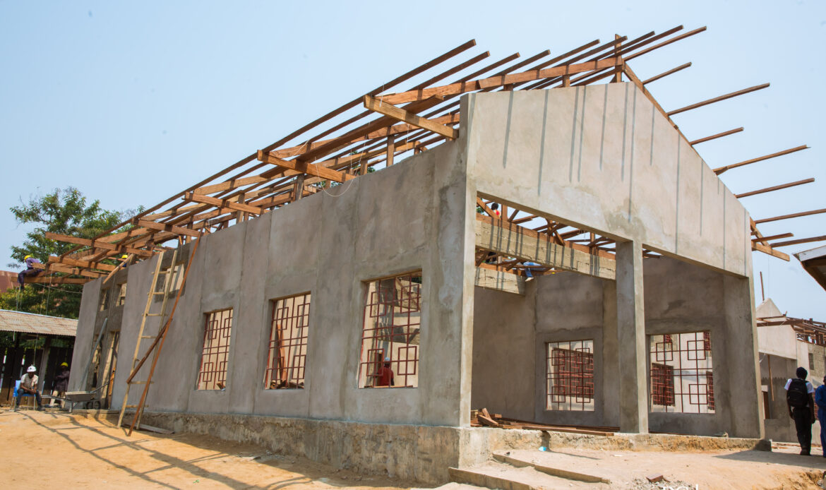 Morgue de Kananga en construction, ouvrage Bceco