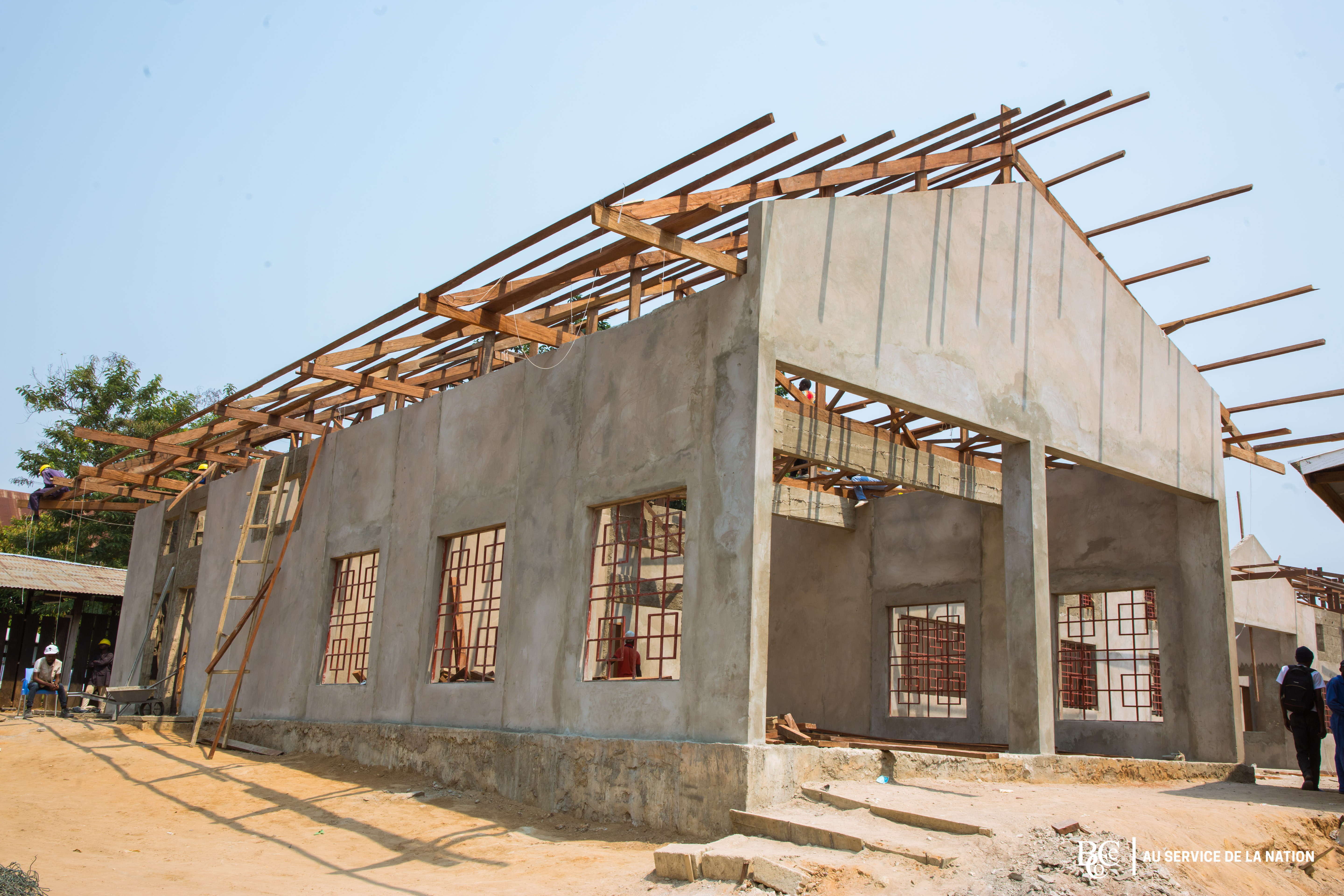 Morgue de Kananga en construction, ouvrage Bceco
